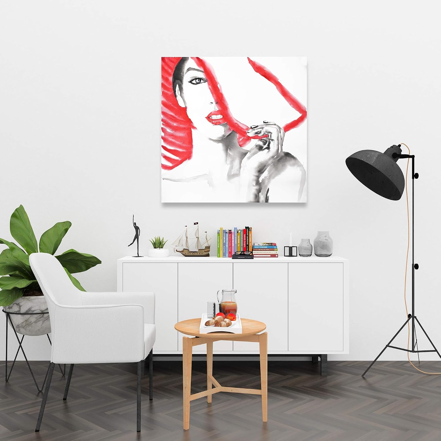 BEGIN DECO MAISON - HOME DECOR Woman with Big hat, Fine Art Gallery Wrapped Canvas 36x36