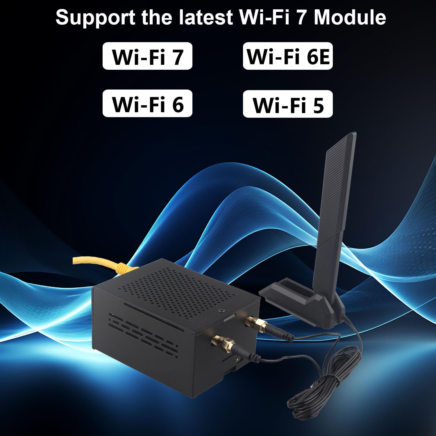 ZDE ZP596C PCIe to M.2 E Key HAT Magnetic Base Antenna WiFi7 6 6E 5 PCIe to 2.5G Ethernet Network Port HAT with ZC506 Case for Raspberry Pi 5 Support Google TPU WiFi 7 BE200 WIFI6E AX210 MT7922 WIFI6