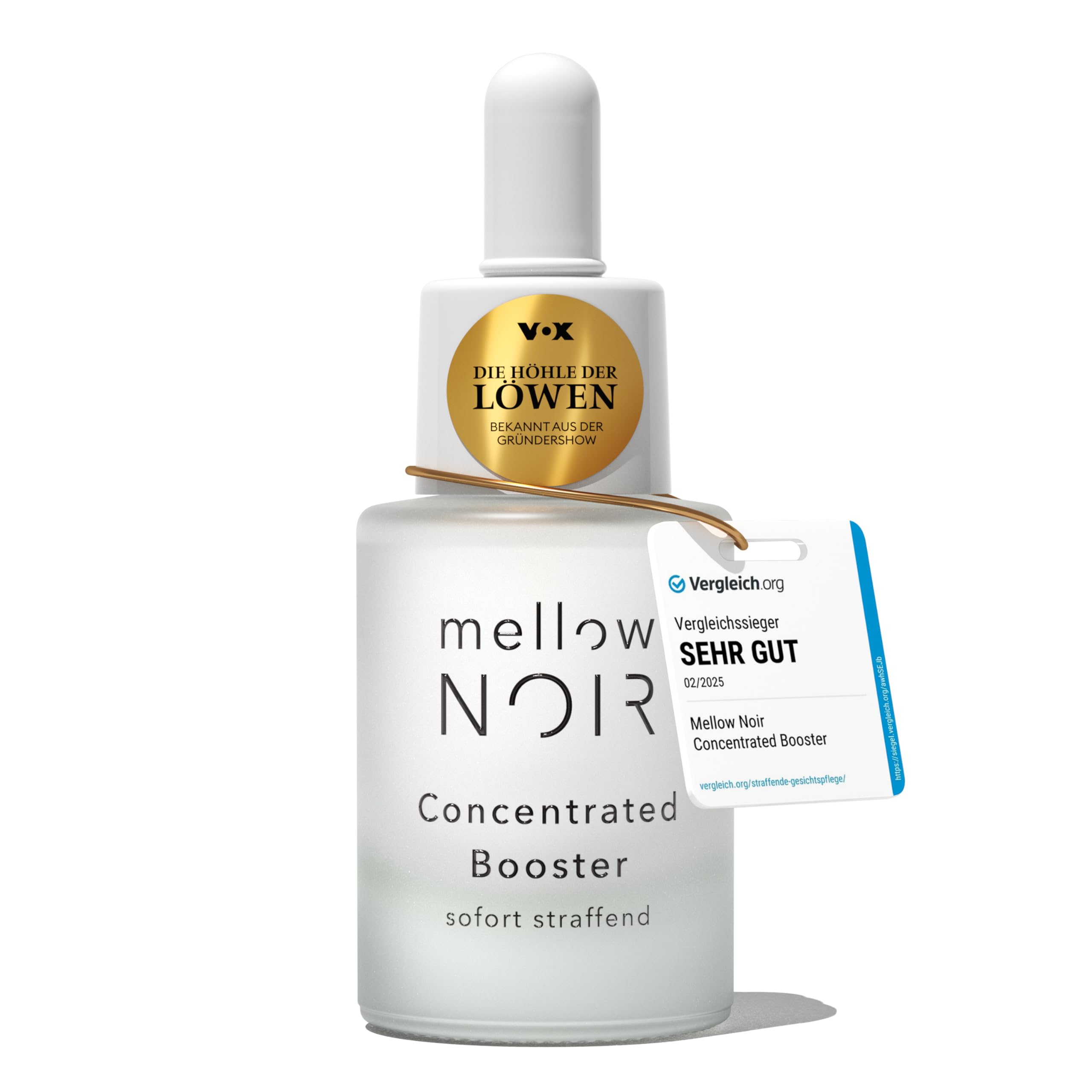 mellow NOIR Concentrated Booster 15ml | SOFORT STRAFFEND | Hyaluron Gesichtsserum | Augenserum | Serum zur Augenpflege & Gesichtspflege | Vegan | zertifizierte Naturkosmetik