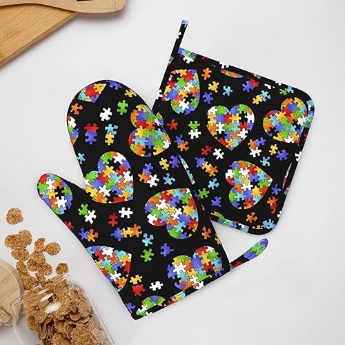 Miniatura 16 de Juego de guantes de horno y soportes para ollas con patrón de videojuegos retro, resistentes al calor, antideslizantes, de silicona, con guantes