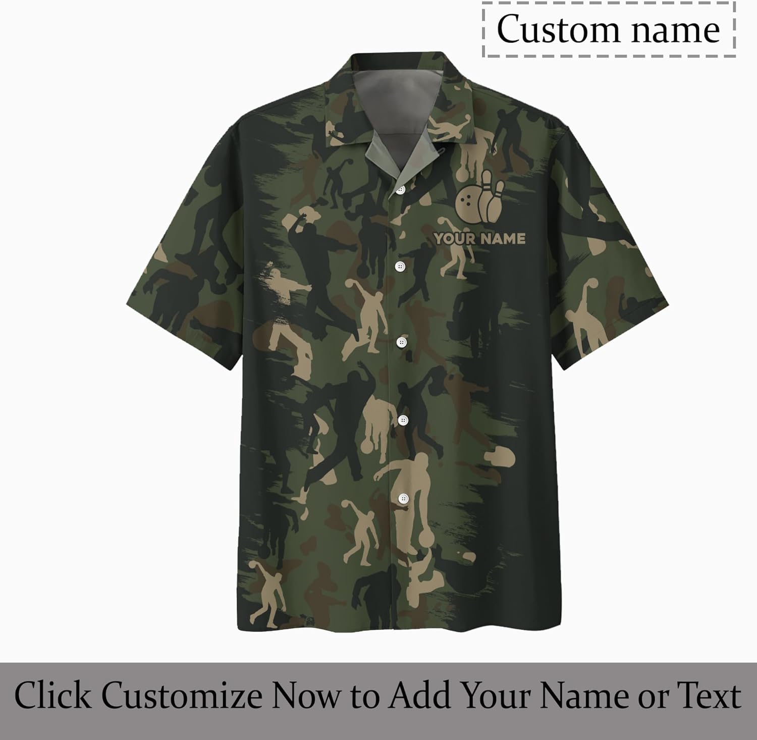 Generic Personalized Bowling Theme Hawaii 3D Button Up Shirt with Bowling Ball Graphic On it for Bowling Player - Image 3