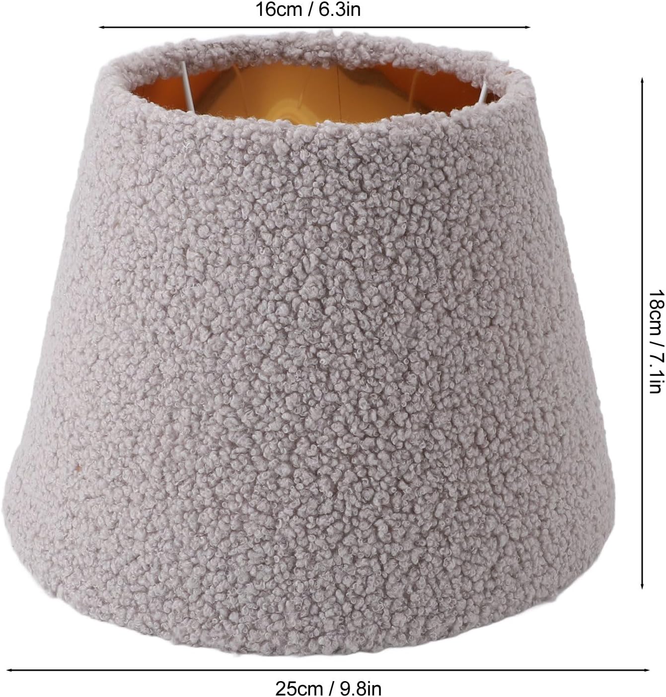 Slant Lamp Shade, Plush Cloth Lampshade for E14 Bulb (Grey)