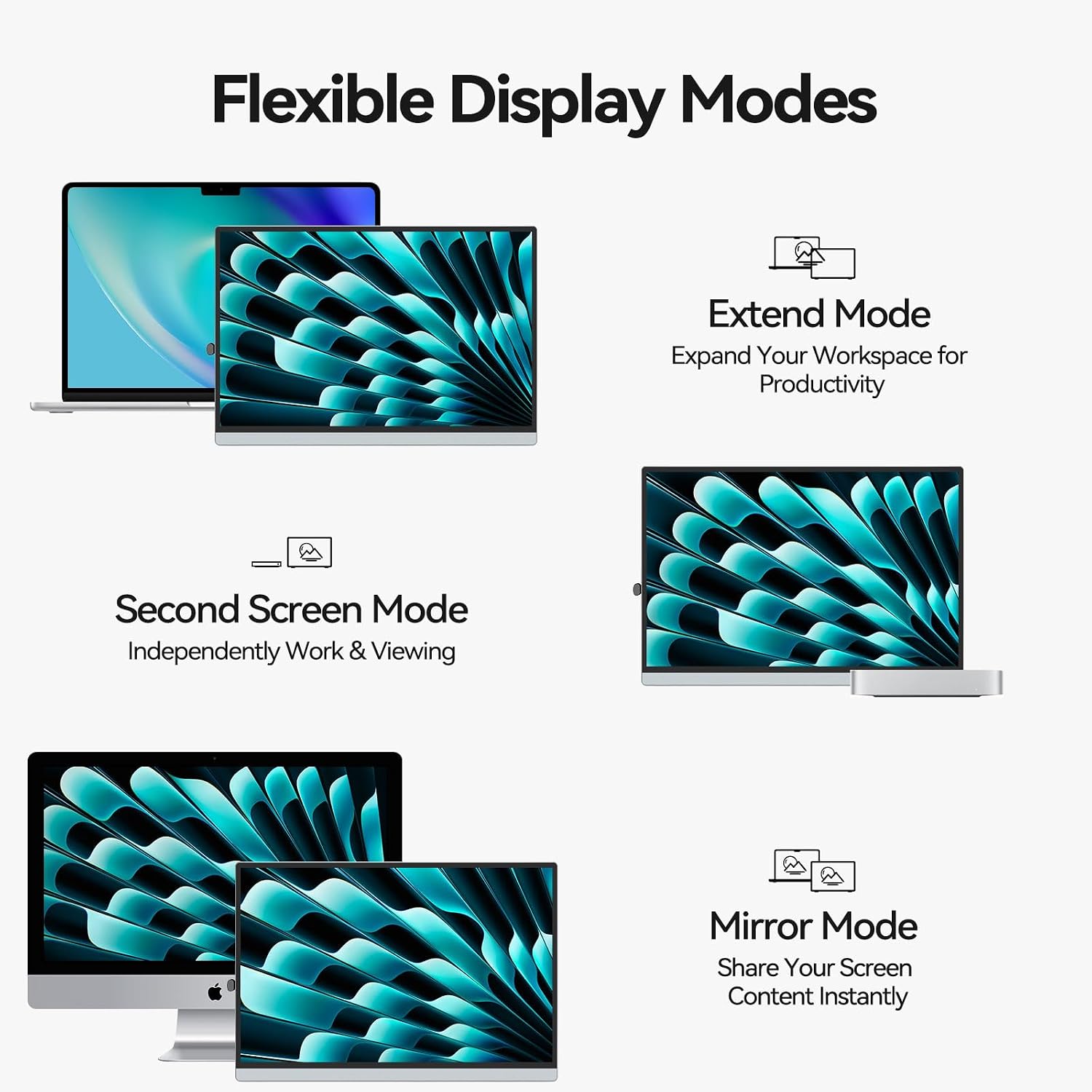 Intehill 4K Portable Monitor Touchscreen, 13.4" IGZO Display 500nits image 5