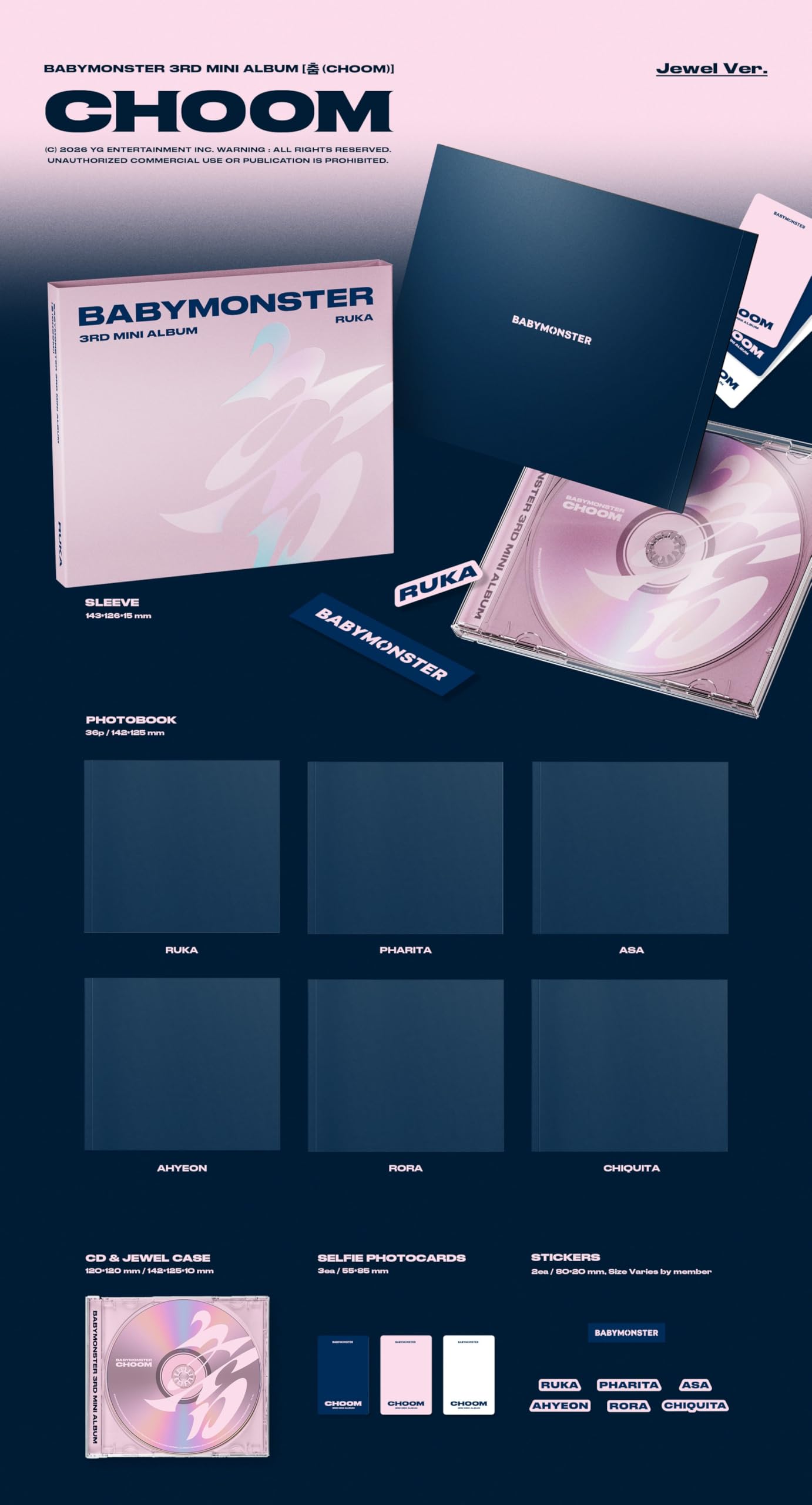 [Exclusive MAKE.STAR POB] BABY.MONSTER 춤 (CHOOM) [Jewel Ver.] 3rd Mini Album (ASA Ver.) — view 2