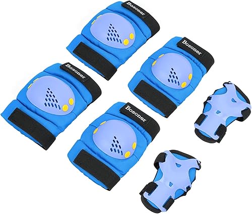 Miniatura 6 de BOSONER Juego de rodilleras para niños y jóvenes de 3 a 15 años, juego de equipo de protección infantil para patines, ciclismo, bicicleta BMX,