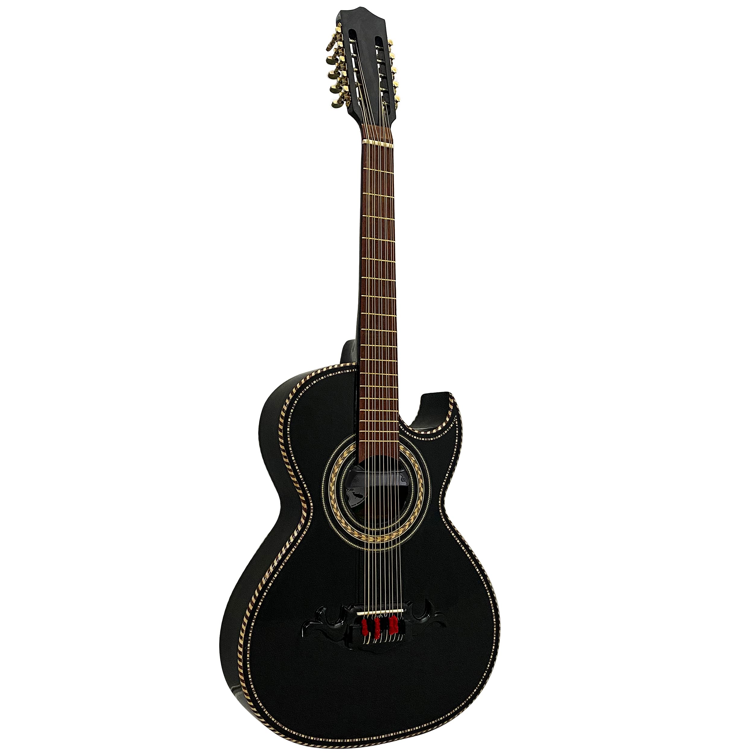 D'Luca Paracho 10-String Bajo Quinto Acoustic-Electric Right-Handed Black (DL-PQ1-EQ-BK)