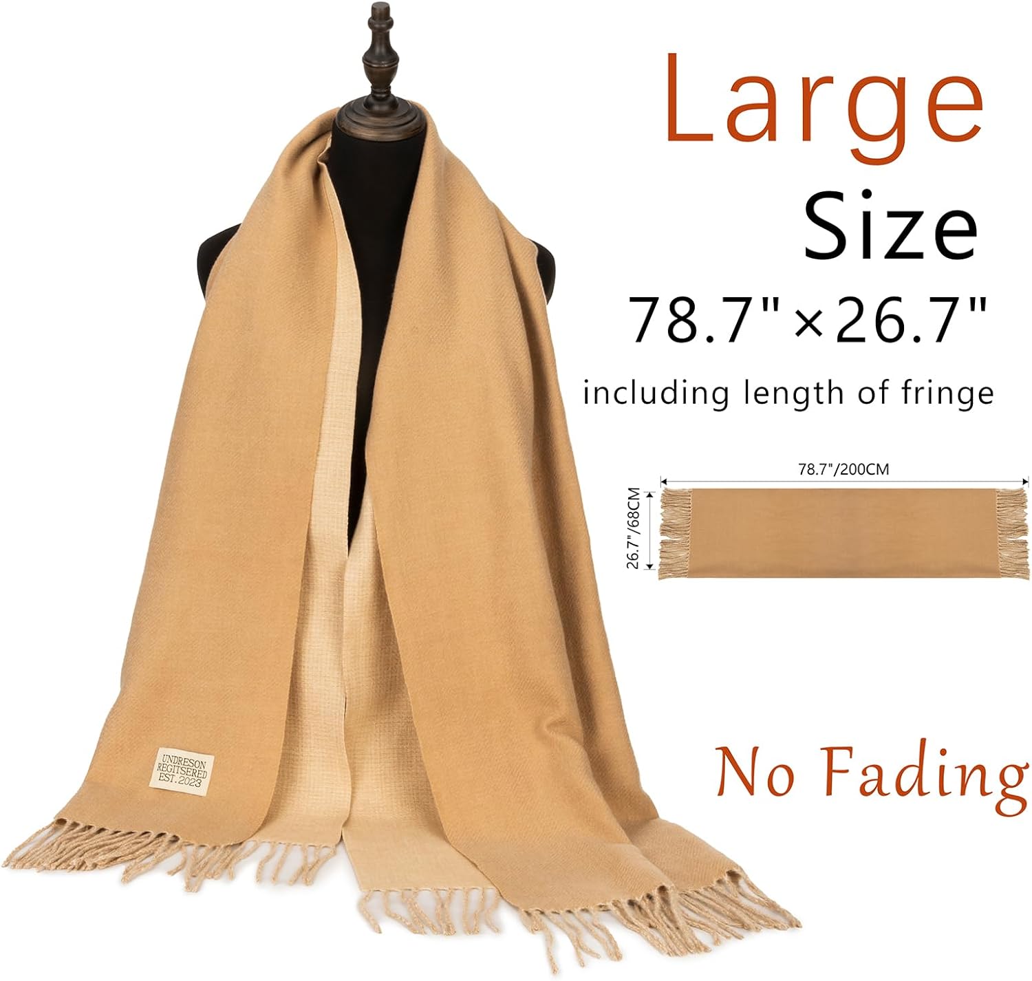 Winter Scarf for Women Pashmina Shawl Wraps for Evening Dress Fall Winter Warm Large Blanket Scarves - Image 3