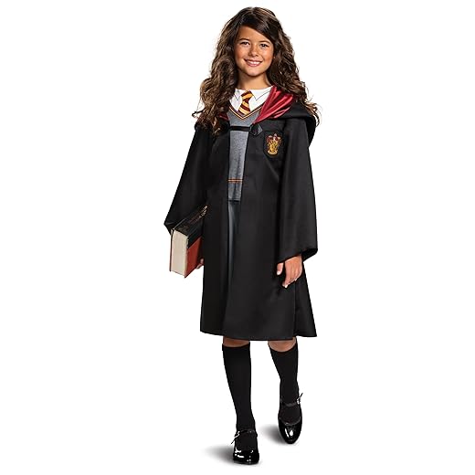 Disguise Harry Potter Hermione Granger Classic Girls Costume, Black & Red, Kids Size Medium (7-8)