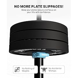 DMoose Barbell Clips (Pair) - Quick Release Olympic Barbell Clamps with Anti Slip TPR Grip - 2 Barbell Collars for Secure Weightlifting & Powerlifting (Cyan - Non Magnetic)