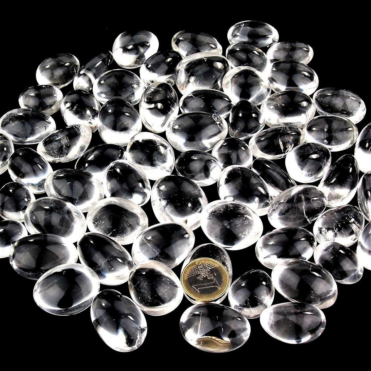 Bergkristall Trommelsteine handpoliert Ø ca. 25 – 40 mm Edelsteine Heilsteine Wassersteine Glückssteine - Schätze der Natur (Packung Nr. 6 mit 1 Kg)