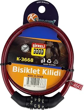 KSMART Bisiklet Kilidi,  ifreli, Ekonomik Model K-3668