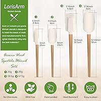 Vista 2 de Wooden Handle Spatula Set, 12" & 9" Rubber Spatula Silicone Spatulas for Baking Cooking and Mixing.