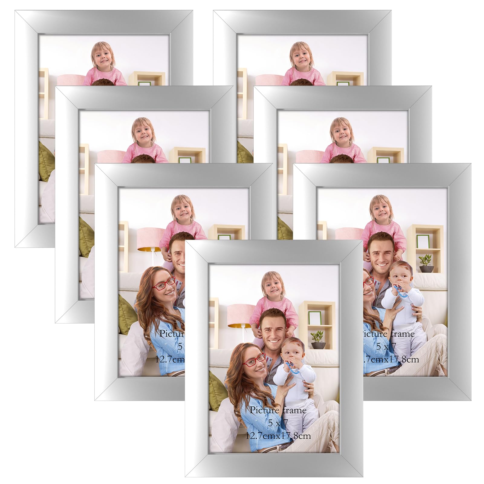 Cadres photo argentés chic 12,7 x 17,8 cm Giftgarden design moderne haute finition