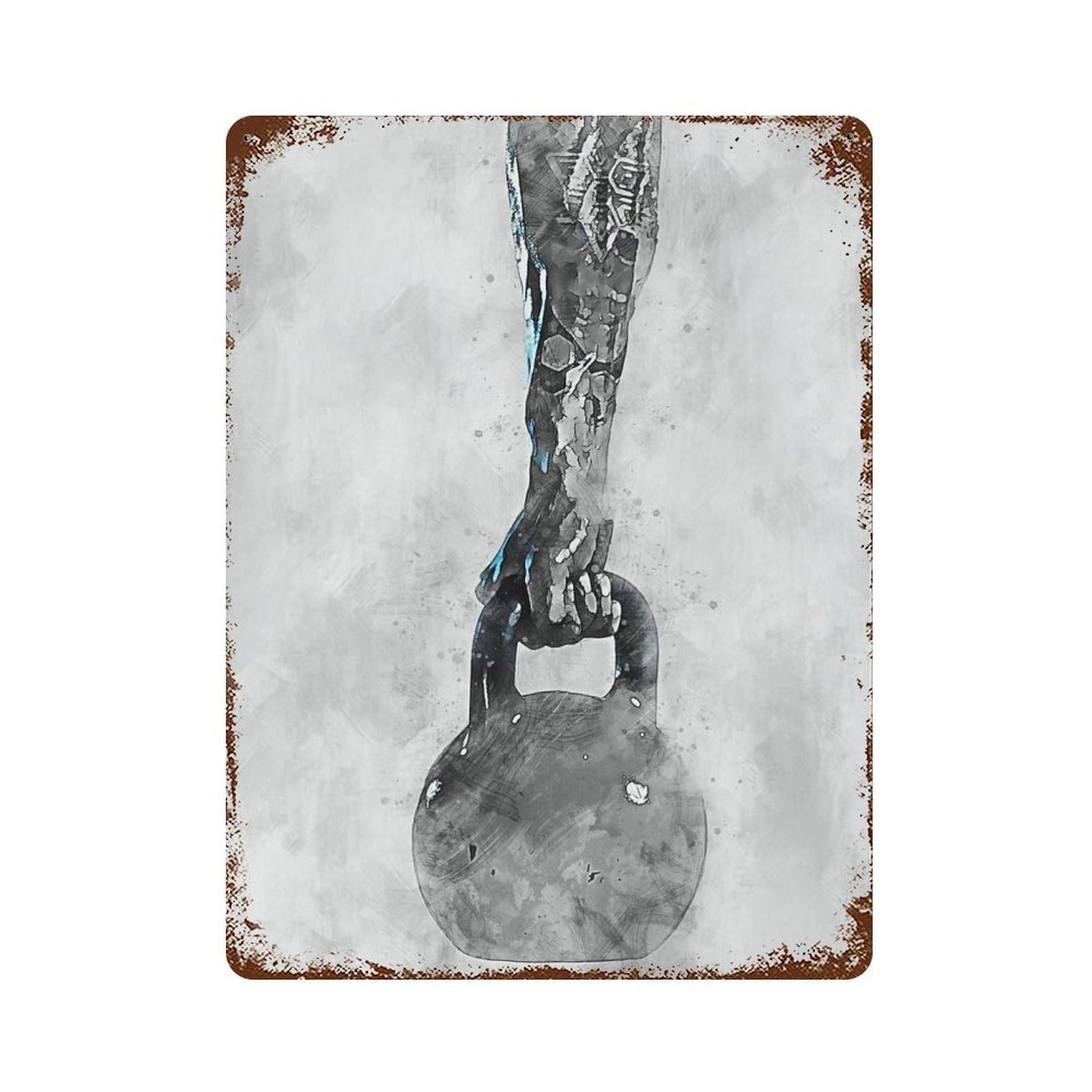 Bodybuilding Distressed Metal Wall Sign 15.7"x11.8", Rustic Home Decor for Living Room, Hallway And Home Decor
