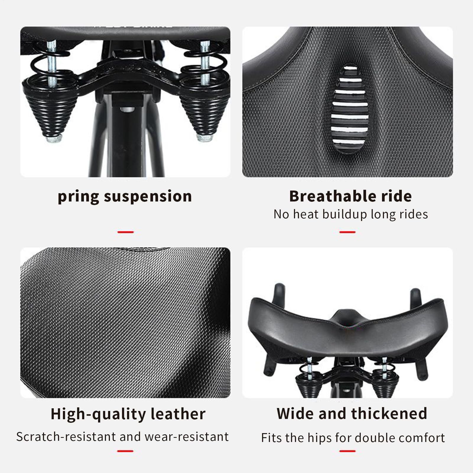 Selle de vélo en polyuréthane confortable et amortissante