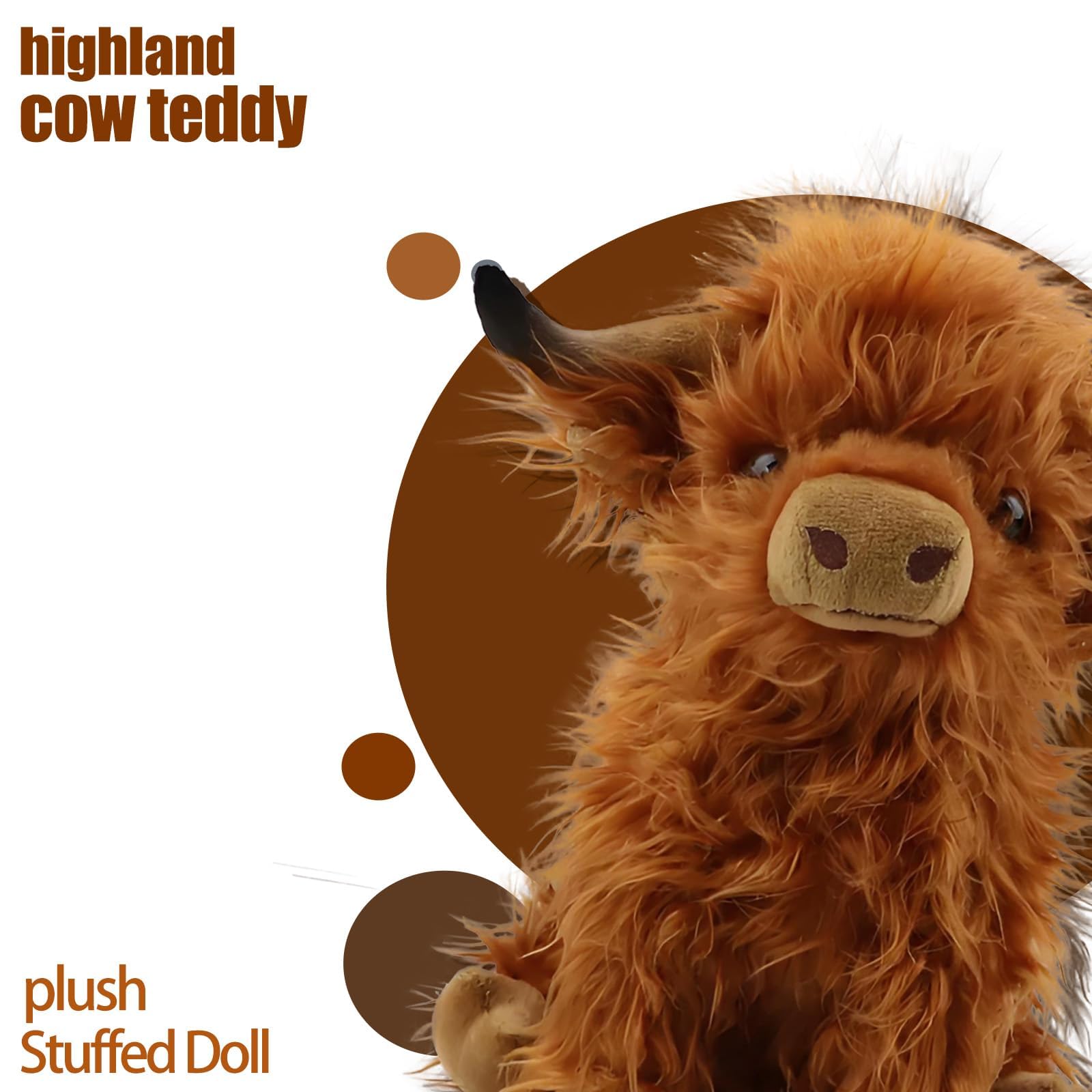 Brown Highland Cow Teddy Plush Teddy, plush Stuffed Doll - Image 3