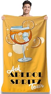 Strandtuch Mikrofaser 160x80 Personalisiert Auf APEROL Spritz Tour Schnelltrocknend Saugfähig Kompakt Tasche Geschenk Pareo Damen Strand XXL