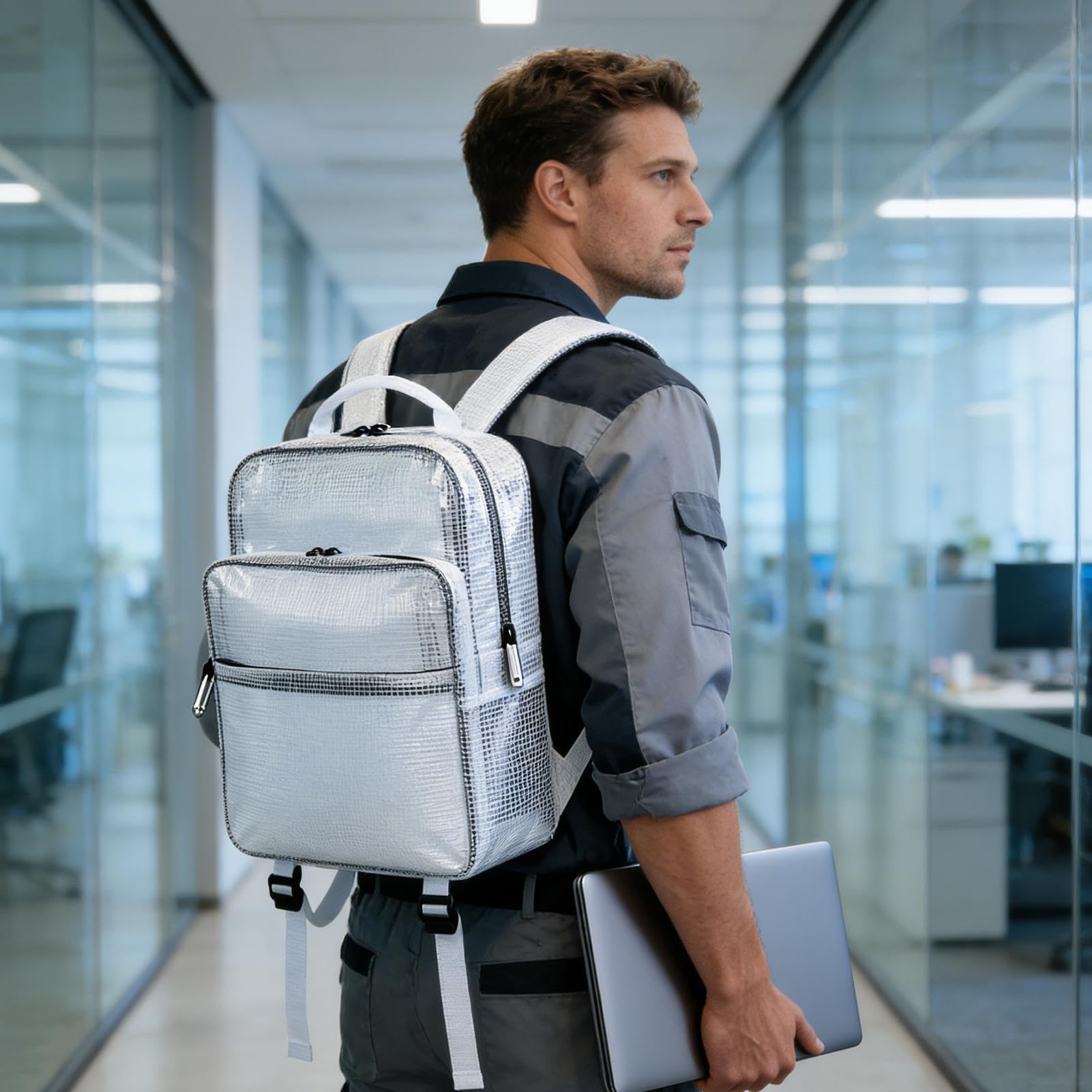 Zaino Da Laptop Donna Grande capacità antistatica trasparente | Zaino da uomo borsa laptop Per Computer, Dispositivi Elettronici, Attrezzi Gear, Viaggio, Palestra, Ufficio, Campeggio,