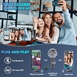 Wireless Microphone for iPhone/iPad/Android Phone, RICCHI 2 Pack Mini Microphone with Noise Cancelling & LED Display, Lavalier Microphones Clip on Lapel Mic for Video Recording, Vlog, Podcast, TikTok