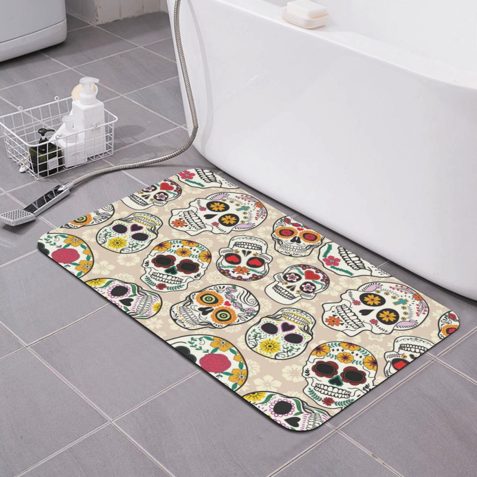 Tapis de bain pour salle de bain et cuisine design mexicain antidérapant