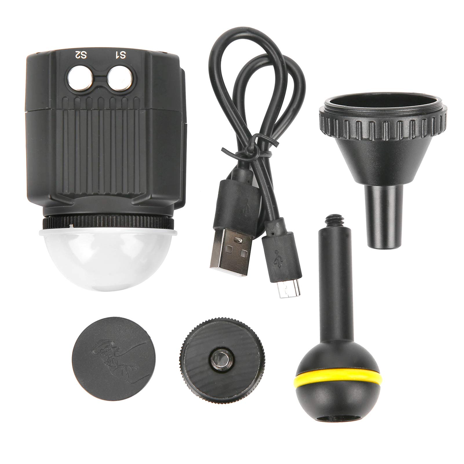 Unterwasser-LED-Licht, Einfaches und Stilvolles Erscheinungsbild, Mehrere Beleuchtungsmodi, Tauchlampe mit Lichtröhre, USB-Ladekabelschlüssel für Unterwasserfotografie