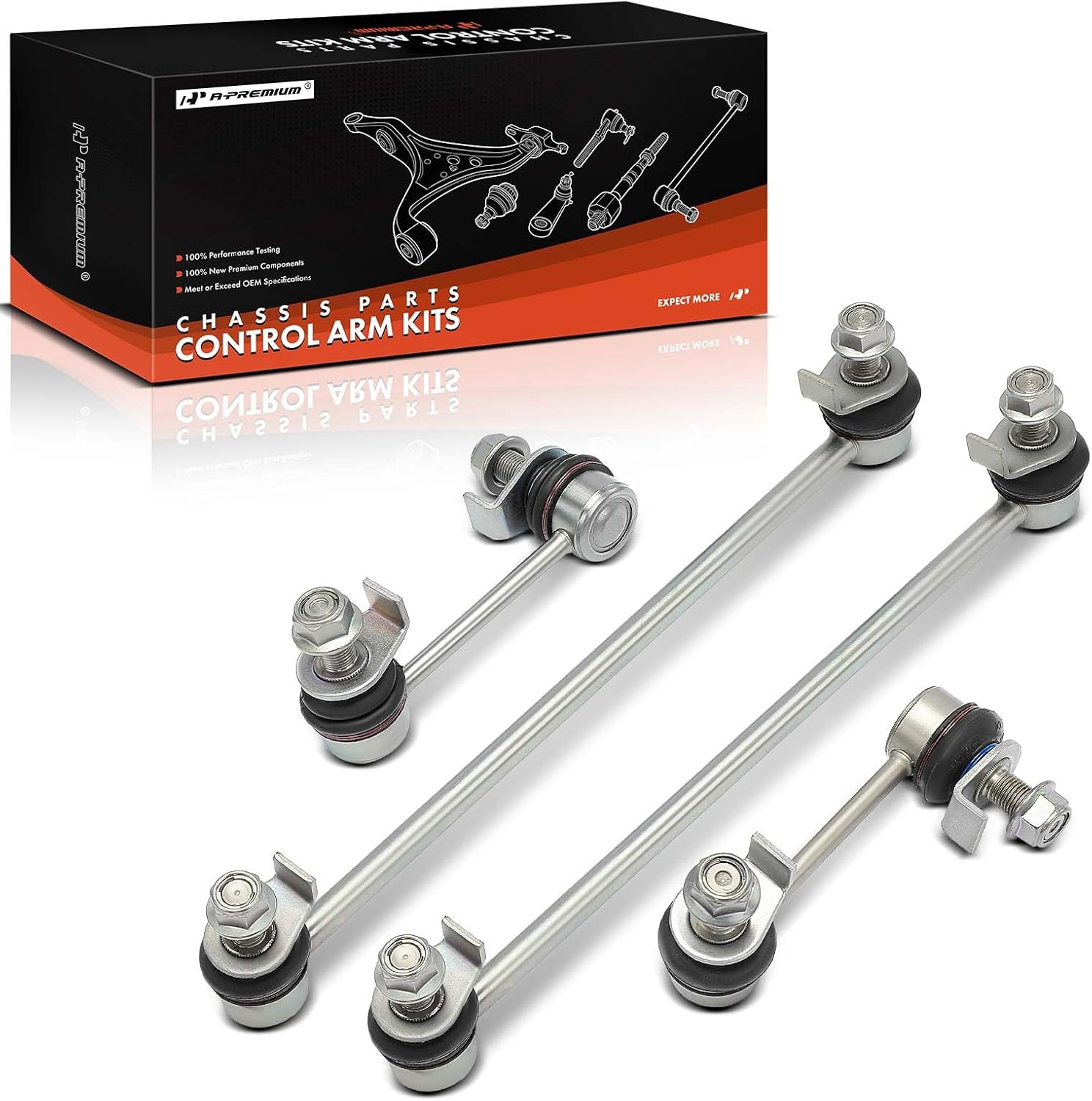 A-Premium Set of 4, Front & Rear Sway Bar Links Stabilizer Bar Links Kit, Compatible with Infiniti FX35 2003-2008, FX45 2003-2008