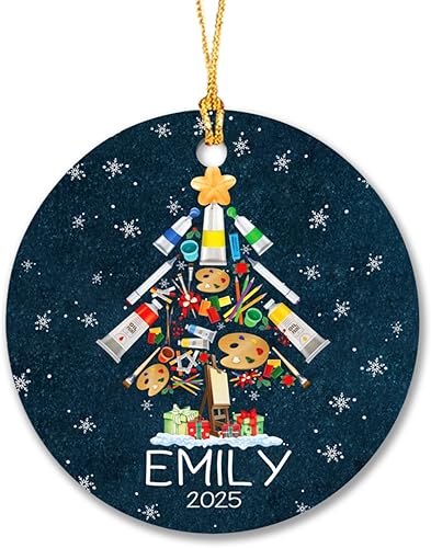 Adorno de artista adorno de Navidad de artista personalizado 2022 adorno de dibujo personalizado para pintura artes y manualidades decoración de Adorno de artista adorno de Navidad de artista personalizado 2022 adorno de dibujo personalizado para pintura artes y manualidades decoración de