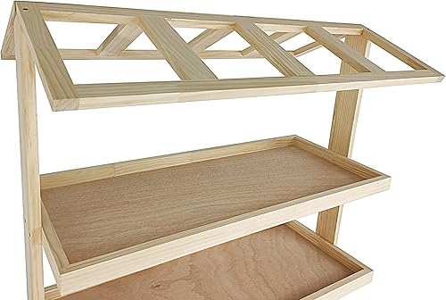 Miniatura 4 de FixtureDisplays Carrito de flores para carrito de expedición de granjeros del condado de la feria del condado de la feria de madera con estante