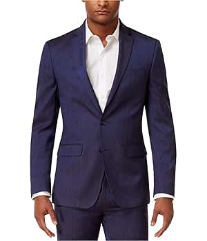 Sean John Mens Chambray Two Button Blazer Jacket, Blue, 38