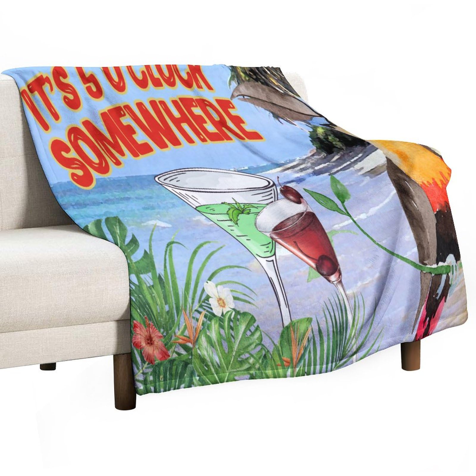 Couverture polaire haut de gamme en flanelle douce oiseau marin