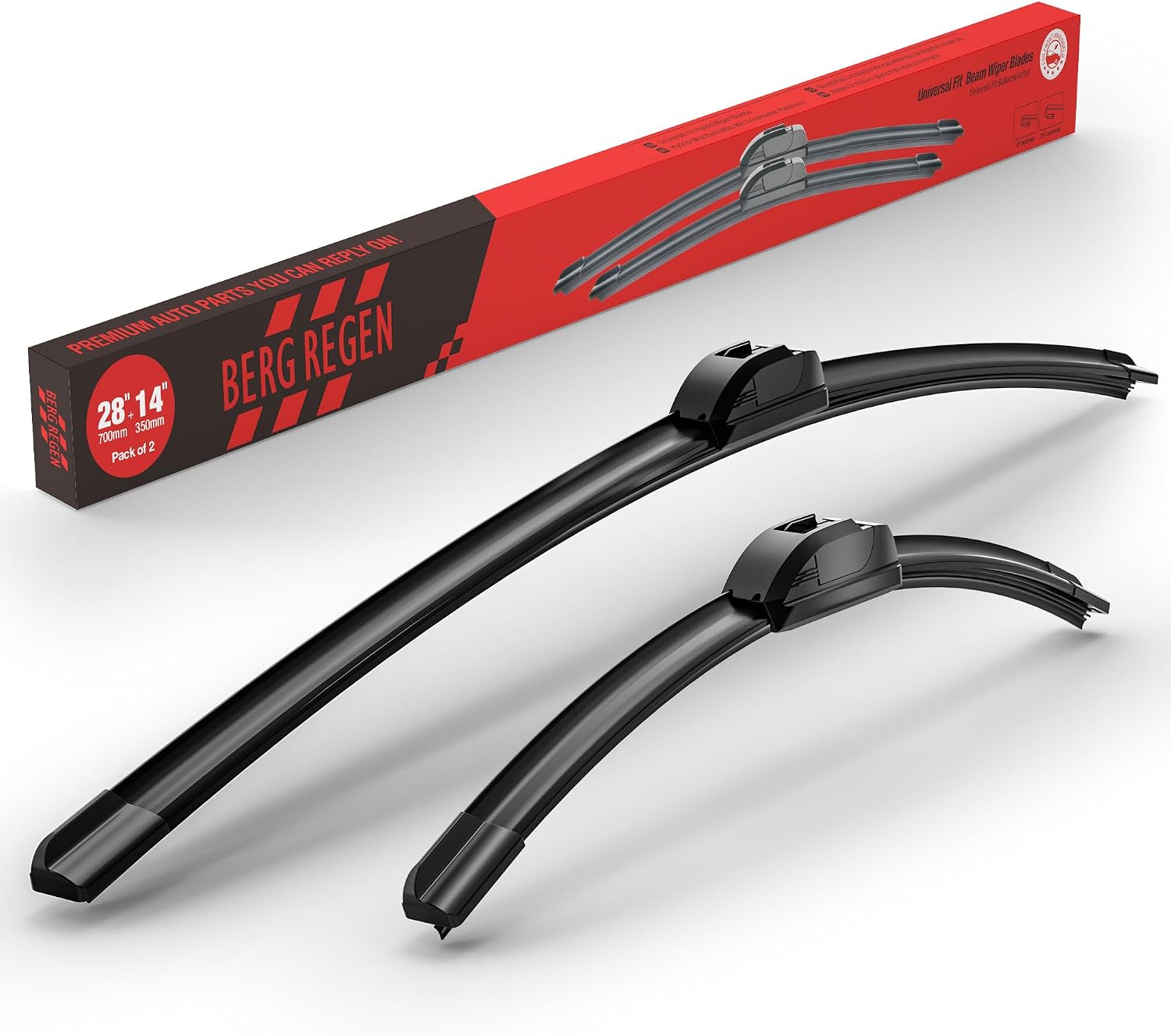 BERG REGEN 16"+16" Windshield Wiper Blades Replacement for Jeep Wrangler JL 2018-2023, Jeep Gladiator 2020-2022, Mercedes-Benz G63 AMG 2013-2017, Dodge Viper 1999-2002 –Genuine OEM Quality (Set of 2)