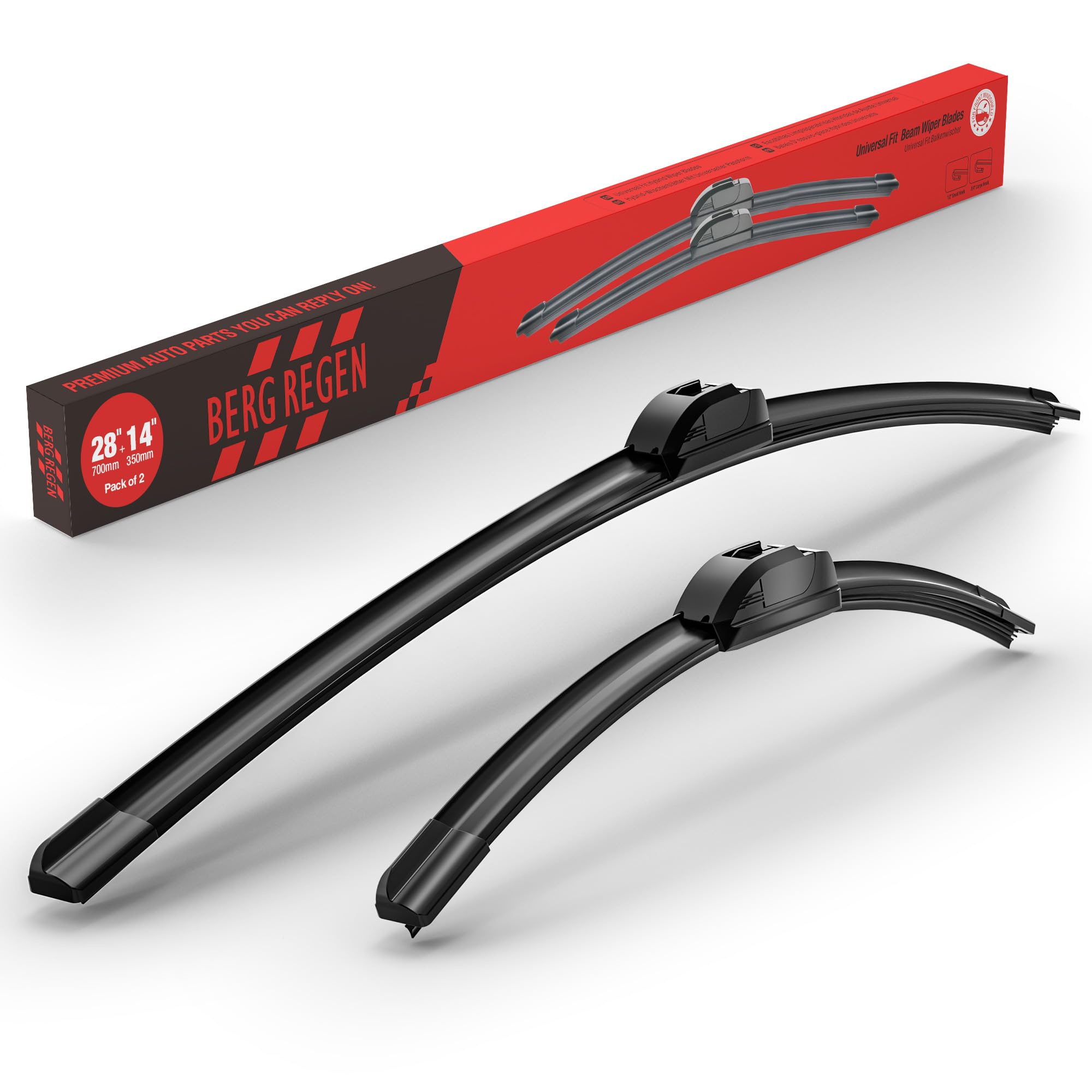 BERG REGEN OEM Quality Performance Premium Windshield wiper blades 28 and 14,All-Season Auto Replacement Windshield Wiper Blades,Fit Elantra 2016-2011,Toyota Corolla 2020 Prius C 2019-2012 +More Cars
