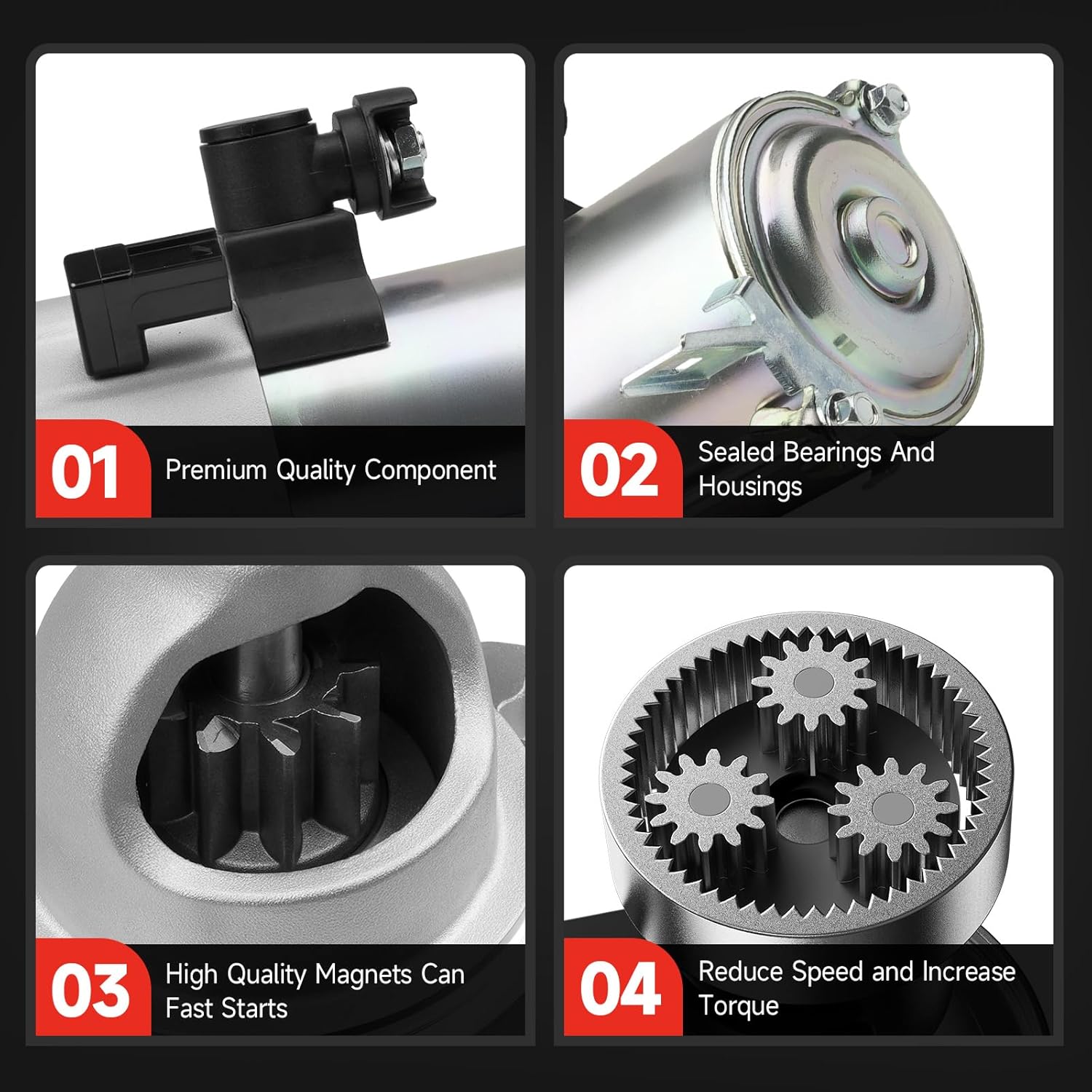 New Starter Compatible with Honda Accord 2013 2014 2015 2016 2017, Civic 2016 2017 2018 2019, CR-V 2015 2016 2.0L 2.4L L4 Engine 31200-5A2-A51 SM-74009 SM740-09 191-711 S-80548 31200-5A2-A52