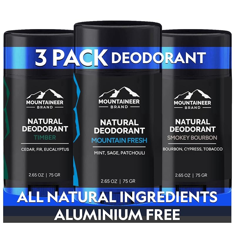 Desodorante Mountaineer Brand com fragrâncias variadas, Pacote com 3