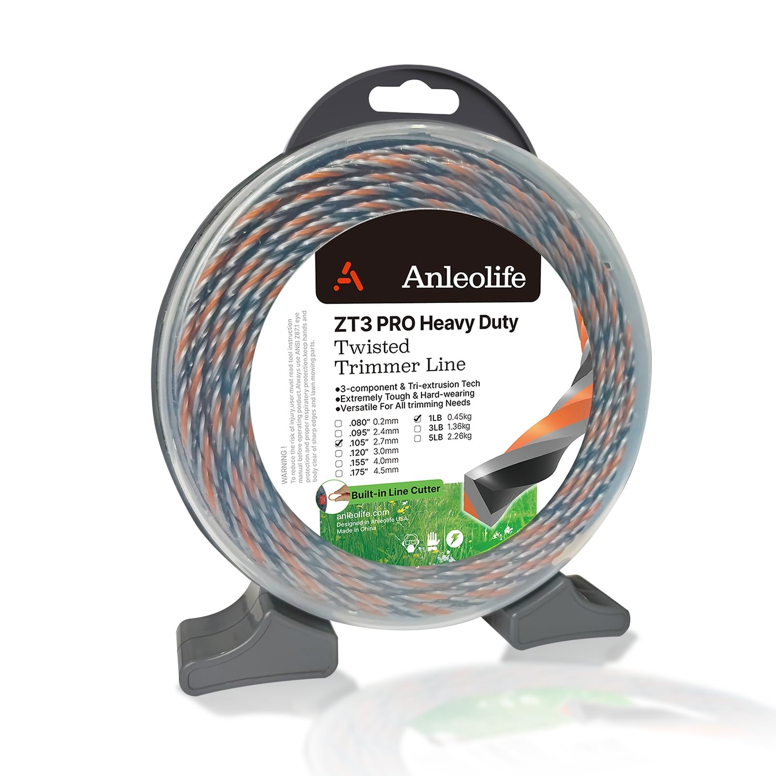 A ANLEOLIFE ZT3 Pro Heavy Duty Diamond - Rosquilla de hilo trenzado de 3 componentes de 2.65 mm por 86 metros, 3 componentes de triple extrusión de 2.65 mm por 86 metros