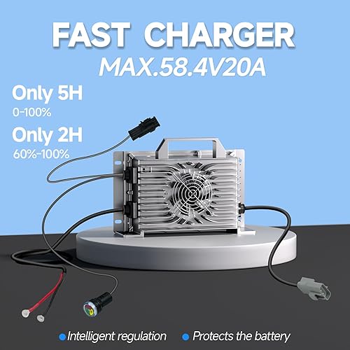 Miniatura 3 de Batería de litio para carrito de golf de 48V 105Ah con cargador de 48V 20A, BMS inteligente integrado de 200A, MAX 10.24 kW y más de 4000 ciclos