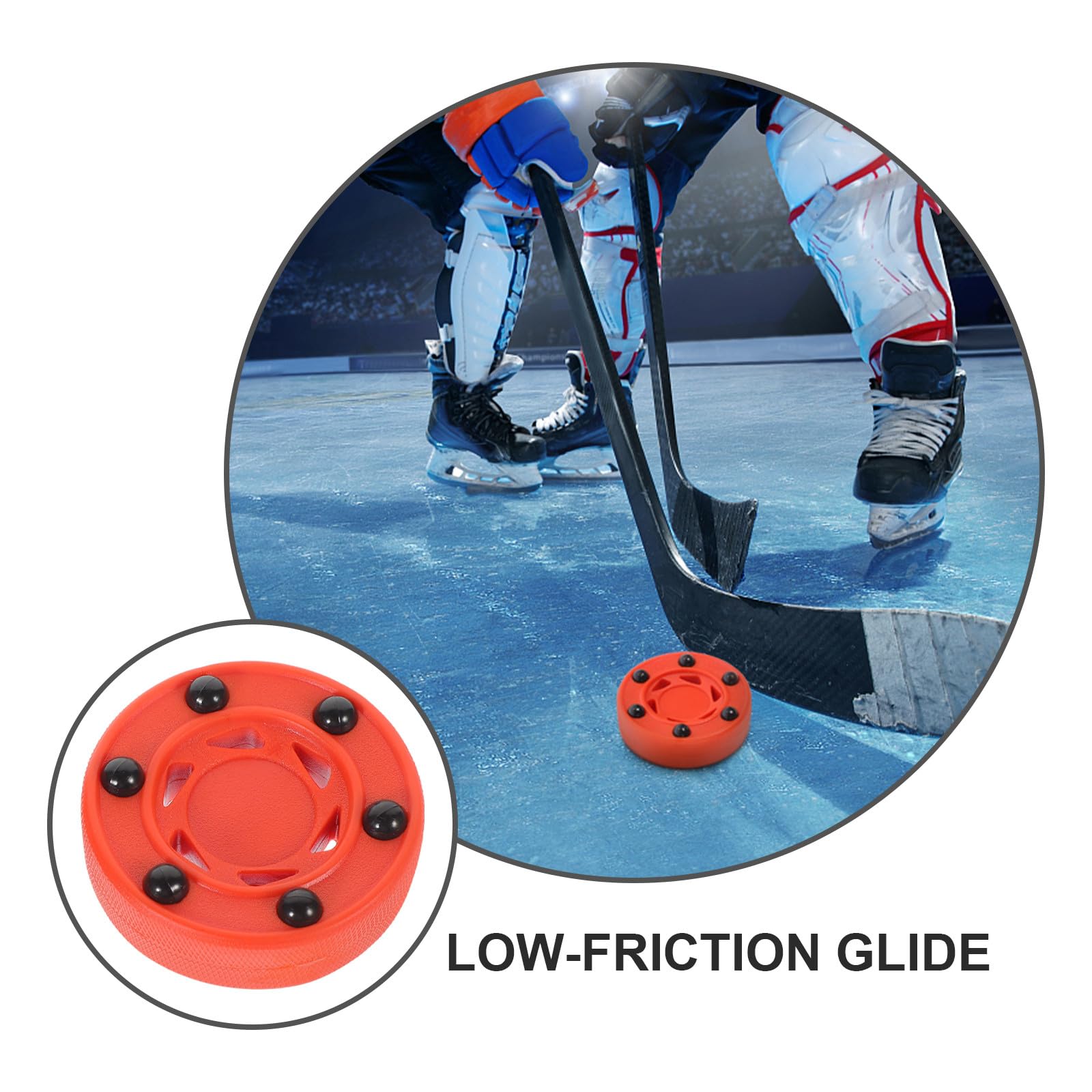 YARNOW Puck da Hockey su Rotelle Rosso, 2 Pezzi, Allenamento e Gara