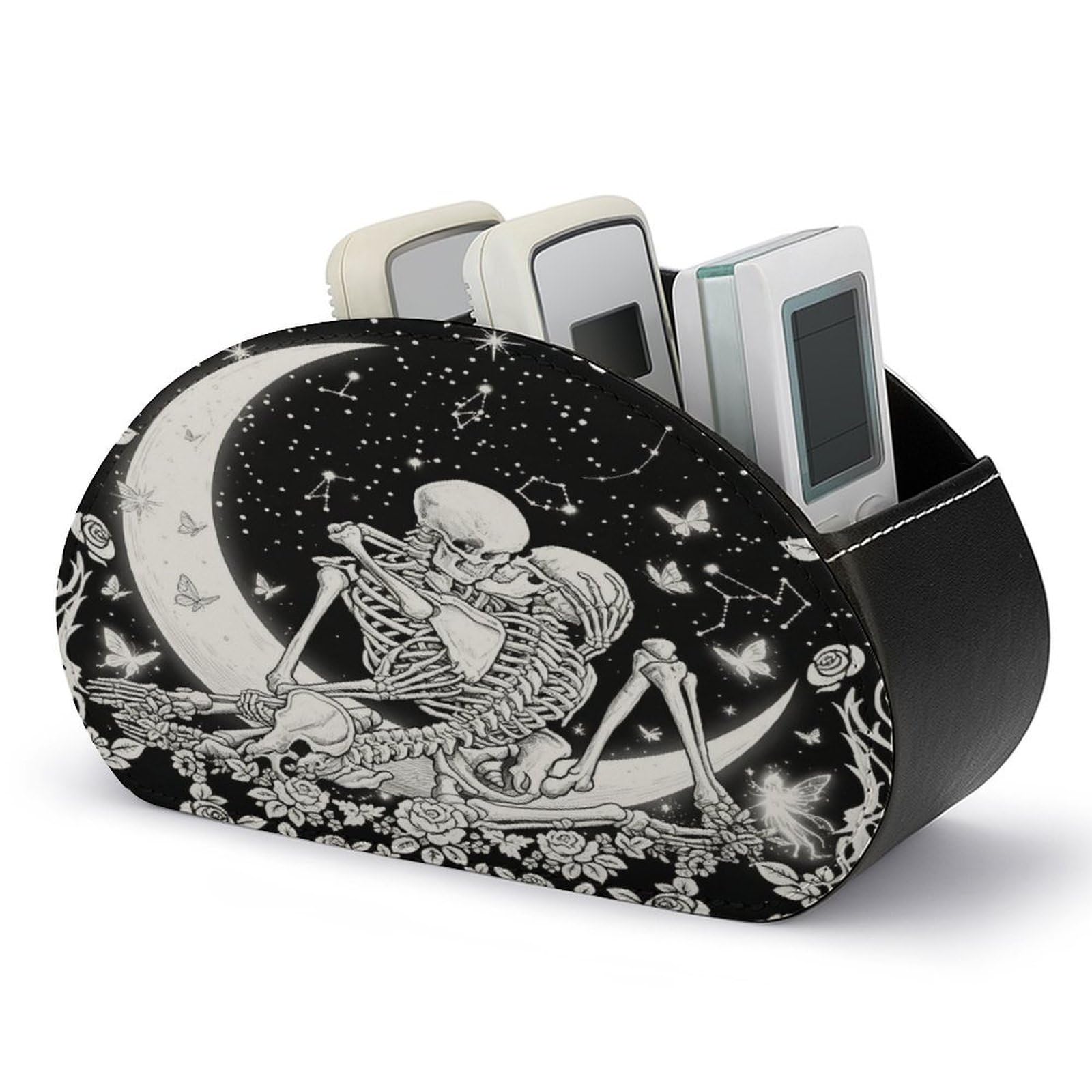 Btcowzrv Style Lovers Skull Remote Control Holder With 5 Compartments