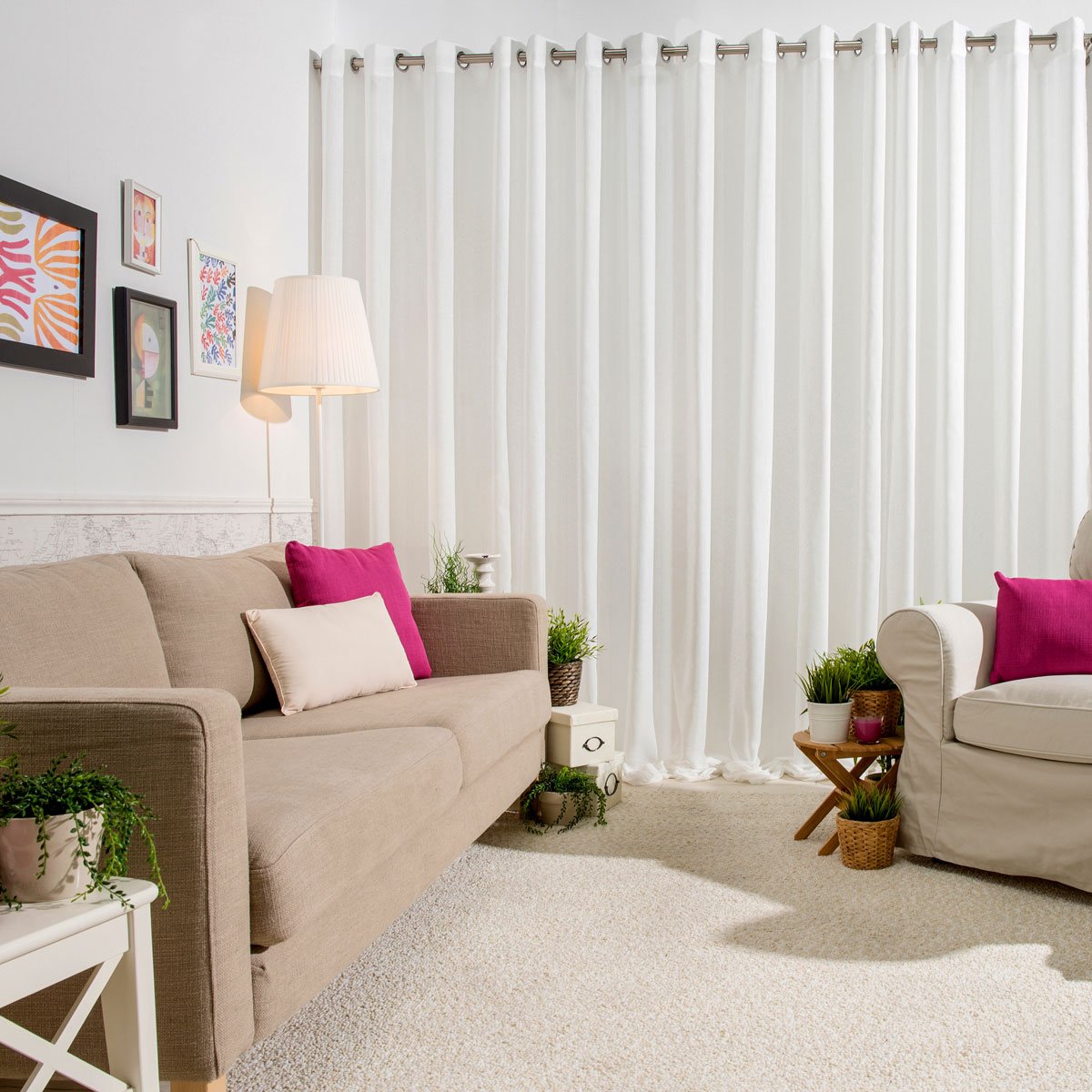 Sancarlos – Curtain SAMANTA, 100% Polyester, grey, 270 x 140 cm