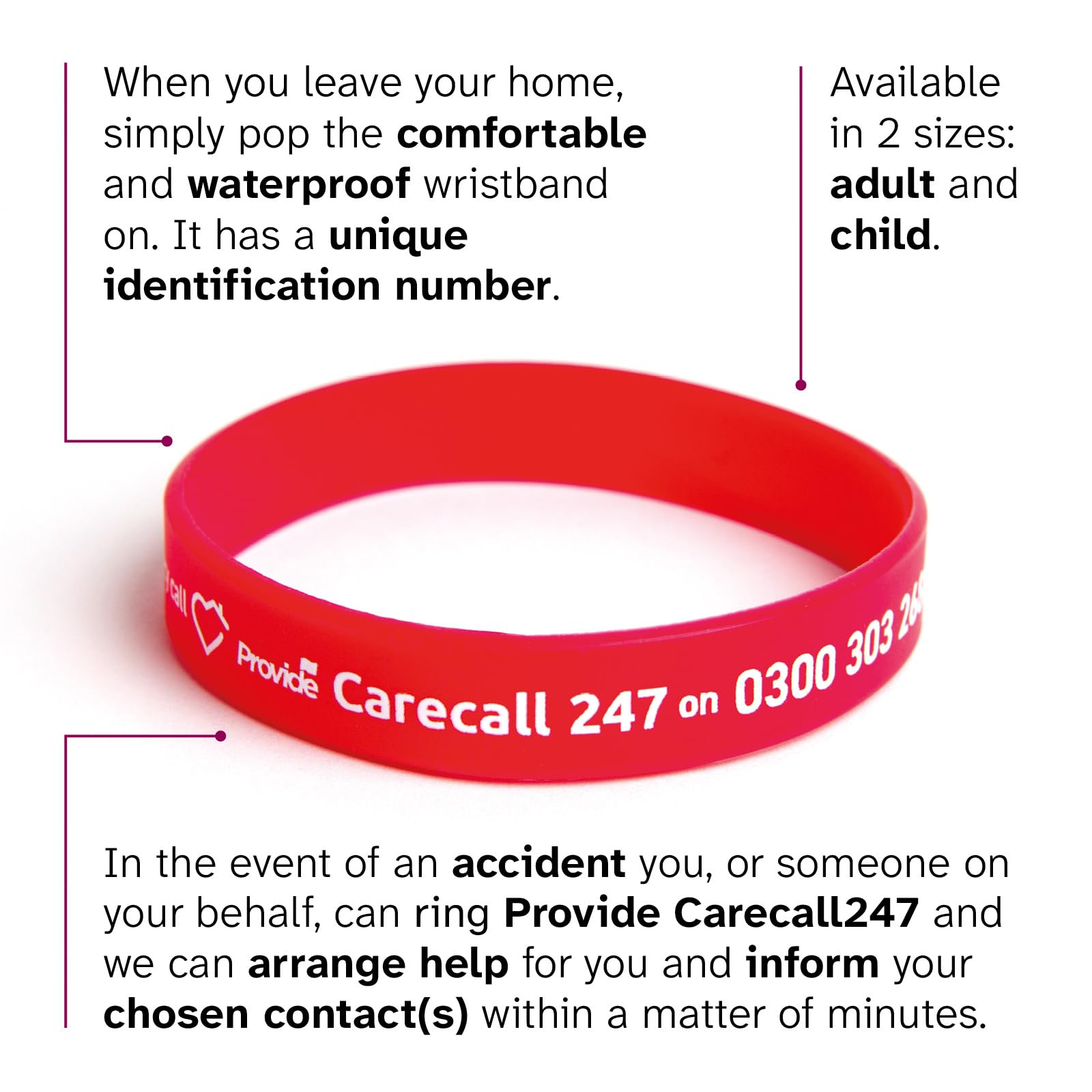 Safety Identification Wristband for Dementia, Autism, Epilepsy, Independence and More, Women, Kids, Mens, waterproof, 1 Year 24/7 Support Service Subscription Included (Adult) - Image 3