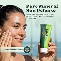 Vista 2 de TANRI Protector solar mineral SPF30; protector solar seguro para arrecifes para cara y cuerpo, óxido de zinc con cero yeso blanco, protector solar