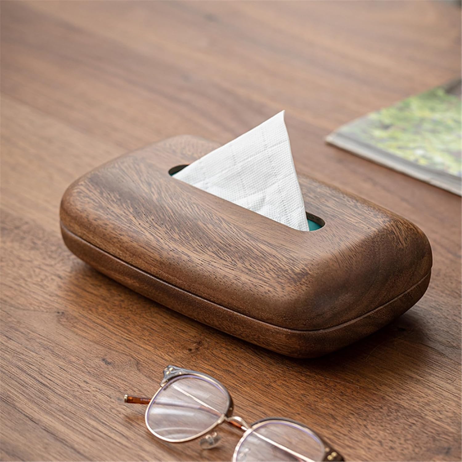 木製 ティッシュボックス 木製ペーパータオルボックスダイニングテーブル紙箱家庭用ナプキンボックス ホームオフィスに適しています