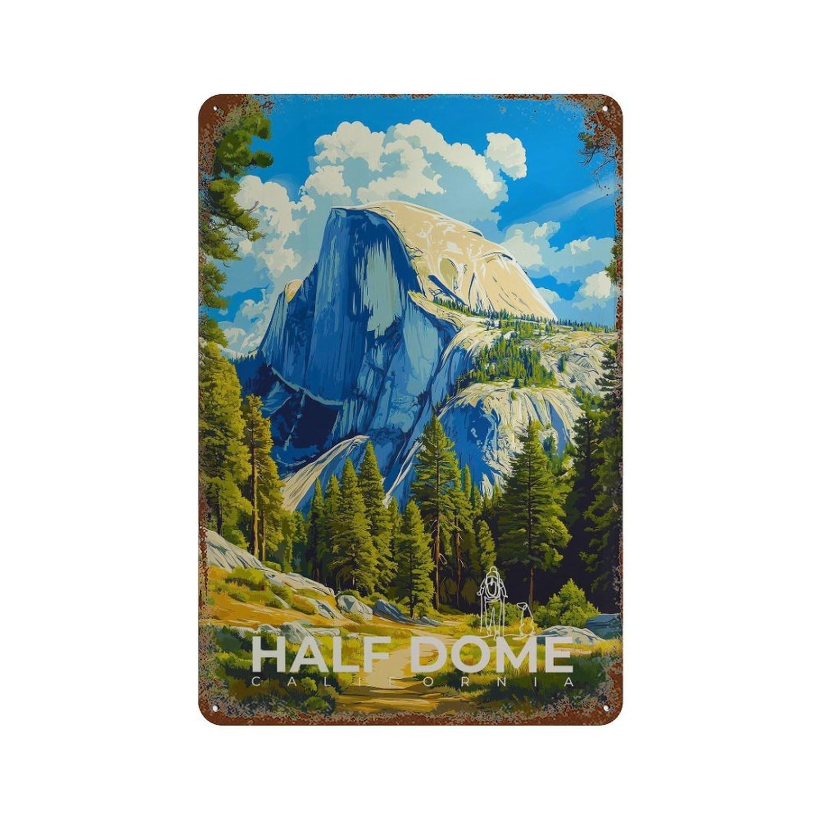 xiaoxiaoshen Half Dome Travel Yosemite National Park Wall Decor Art Metal Tin Poster Modern Home Decor Art Home Bar Shop Decorations Vintage Sign 30x20cm