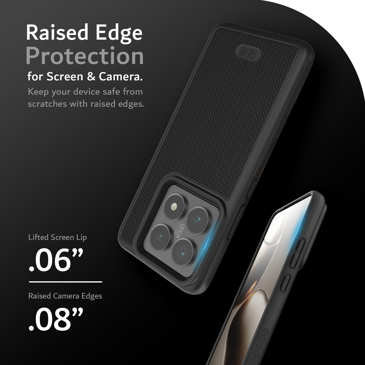 TUDIA MergeGrip [Military Grade] for Xiaomi 14T Pro 5G Case (2024) - [Drop Tested] Dual Layer Shockproof Slim Heavy Duty Tough Protective Phone Cases Cover (Black, Basic)