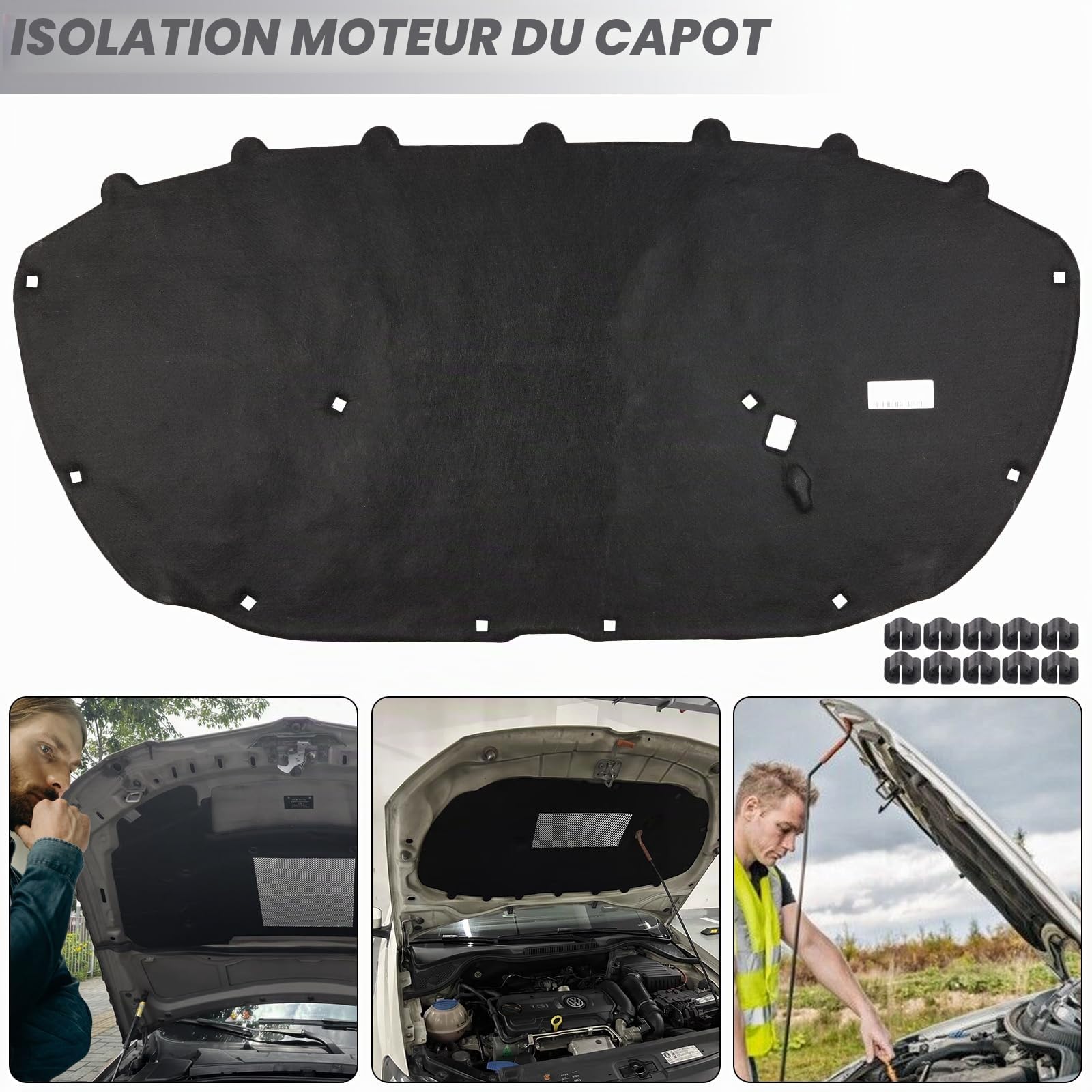 Tapis d'isolation pour capot - Convient pour VW Polo 6R original VW