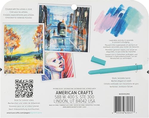 Miniatura 10 de We R Memory Keepers Bolígrafos de dibujo de pigmentos, 12 piezas, bolígrafos de dibujo para pintura, manualidades, suministros de dibujo, juego de