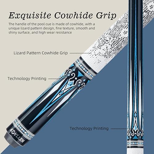 Miniatura 3 de KONLLEN Taco de piscina de fibra de carbono y estuche Oxford de 3 x 4 (punta de 58 pulgadas de 0.492 in fácil de controlar, Pro Taper, accesorios