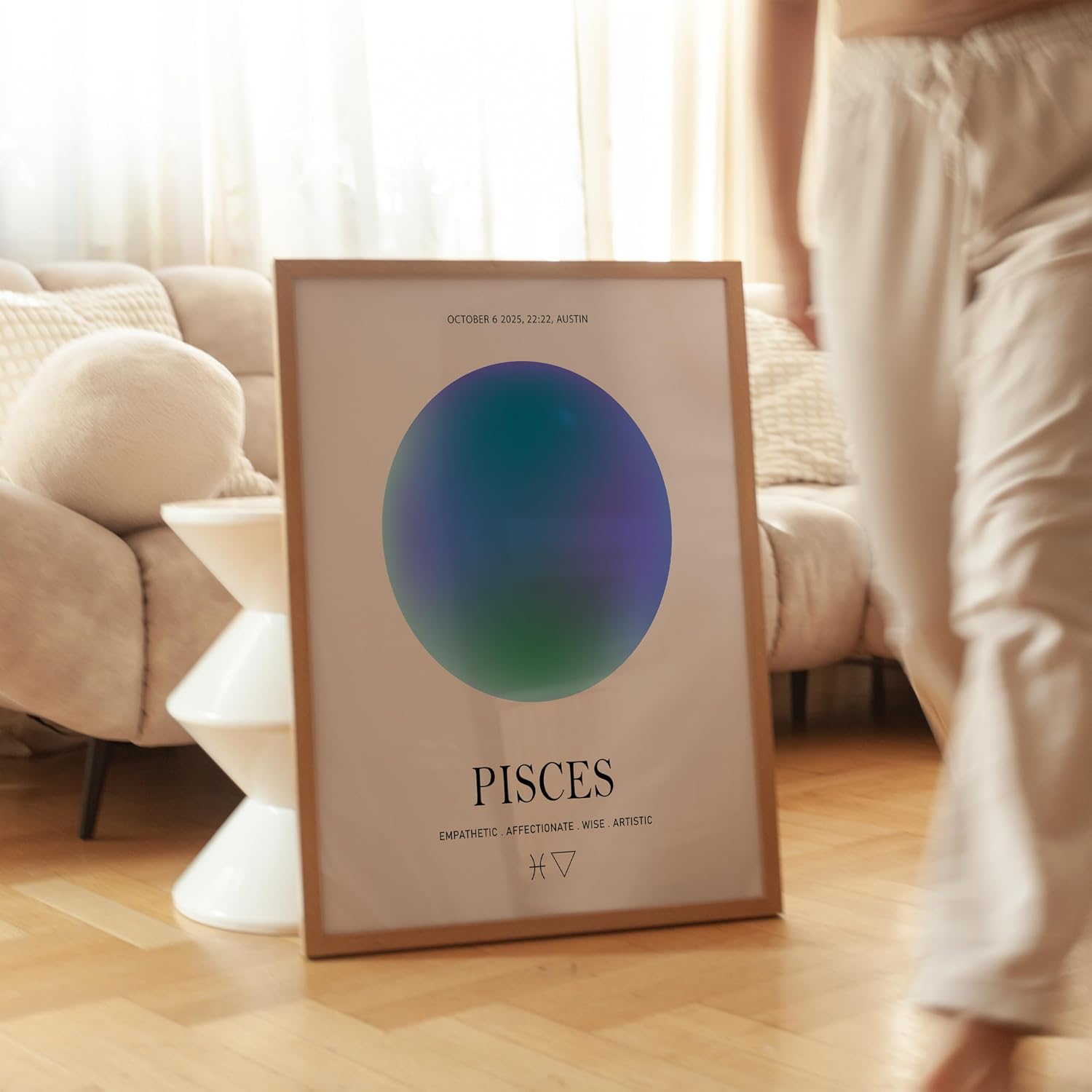 Poster Master Personalized Pisces Print, Customized Zodiac Aura Poster and Canvas, Star Sign Art, Gift for Family, Loved Ones, Friends, Available in 8x10 to 30x40