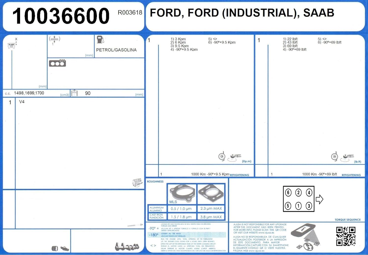 Ajusa 52062000 Gasket Set cylinder head
