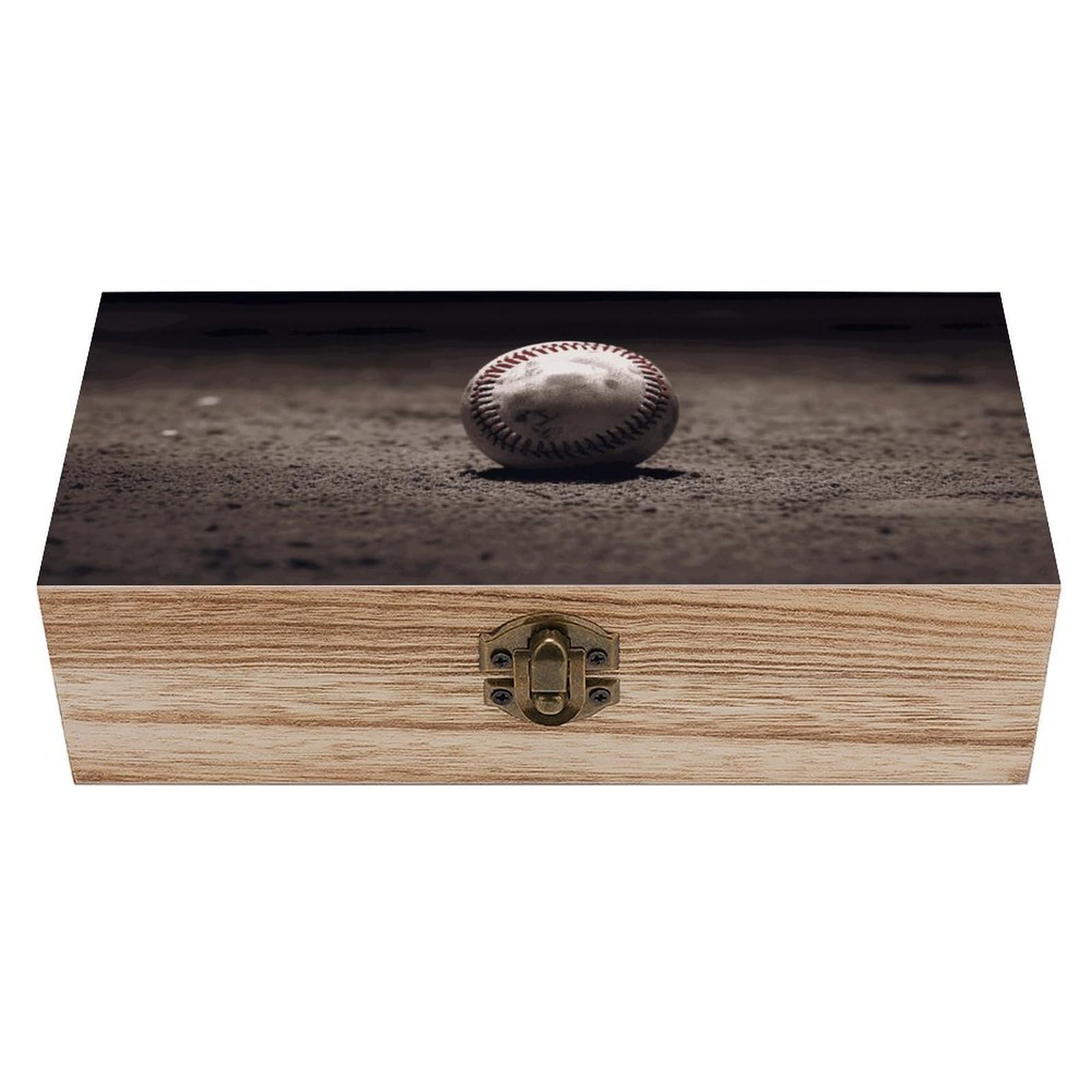 Baseball Wooden Storage Box Exquisite Durable Wood Gift Case Sturdy Vintage Jewelry Wooden Chest for Art Hobbies Storage Keepsake Gift